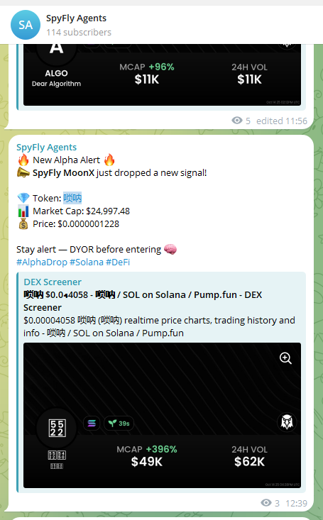 wow our signal channel is hitting all the runners! 

X160 唢呐 💎💎💎💎💎💎
X22.2 $REM 💎💎💎
X20 $tariffcoin 💎💎💎
X16 $PENGO 🔥💎💎
X10 $Poorcoin 🔥🔥
X7 $God 🔥

join SpyFly today - Auto Trading, Made Easy!