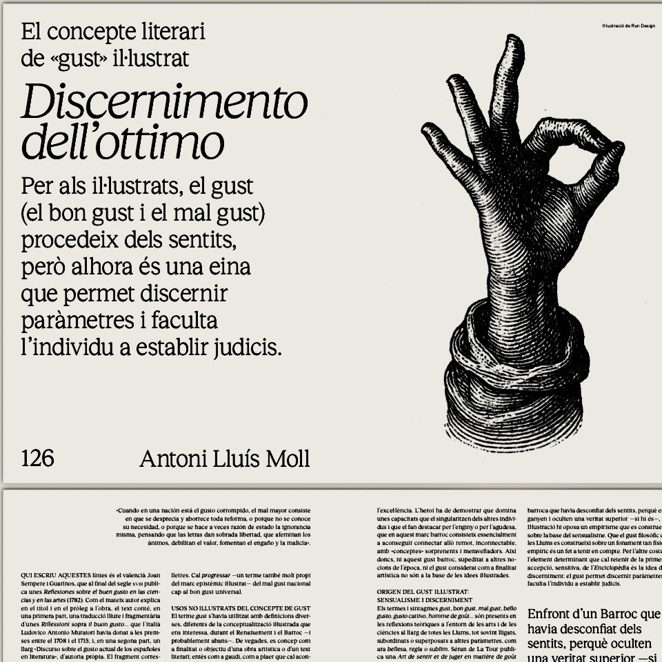 MollAntoni's tweet photo. Moll, Antoni Lluís. (2025). Discernimento dell'ottimo. El concepte literari de "gust" il·lustrat. El Món d'Ahir, 36, 126-131. 

Disseny d'imatge de: Run Design.

@elmondahir 
https://t.co/9fTEUHDPsg https://t.co/FzqI4sQAz7