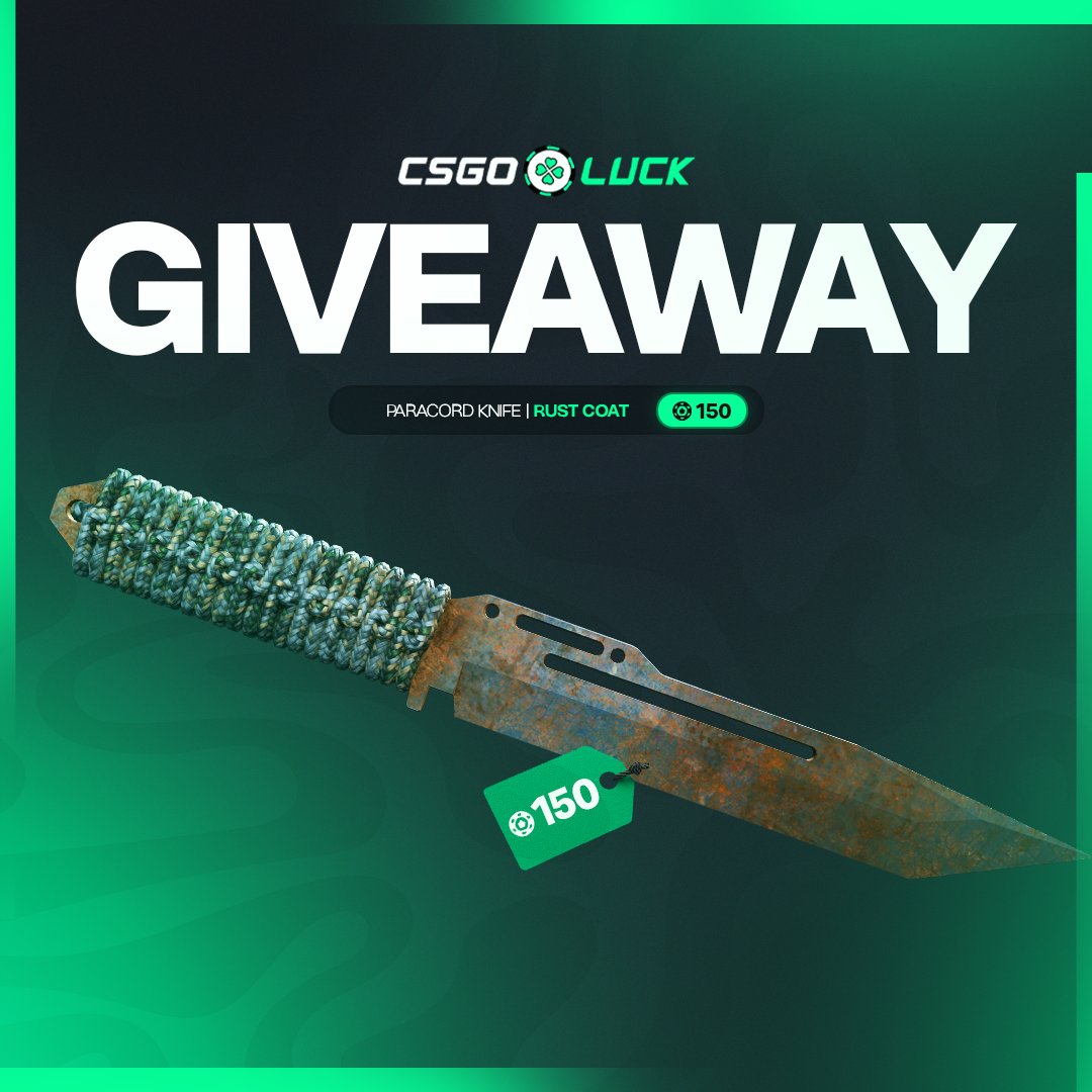 savagebro92's tweet image. 🔥CS2 GIVEAWAY🔥

🎁PARACORD KNIFE RUST COAT

➡️TO ENTER:

✅Follow me &amp;amp; @officialcsluck 
✅Retweet &amp;amp; Like
✅Tag 2 friends

⏰Giveaway ends in 7 days. Good Luck!

#CS2 #CS2Giveaway #Giveaway