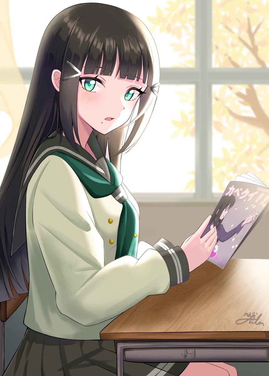 nagisilon's tweet image. 読書の秋🌸
#黒澤ダイヤ #Aqours