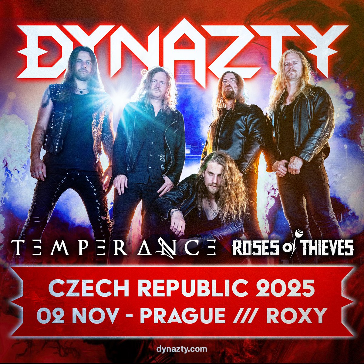 dynaztyband's tweet photo. Get ready, Czechia 🇨🇿! 🤘🏻
Joining us on stage in Prague will be the amazing TEMPERANCE and ROSES OF THIEVES!
This night will be epic — so don’t sleep on it and secure your tickets today!
#dynazty #tour2025 #gameoffaces #rtntouring #temperance #rosesofthieves https://t.co/SwV57i6bME