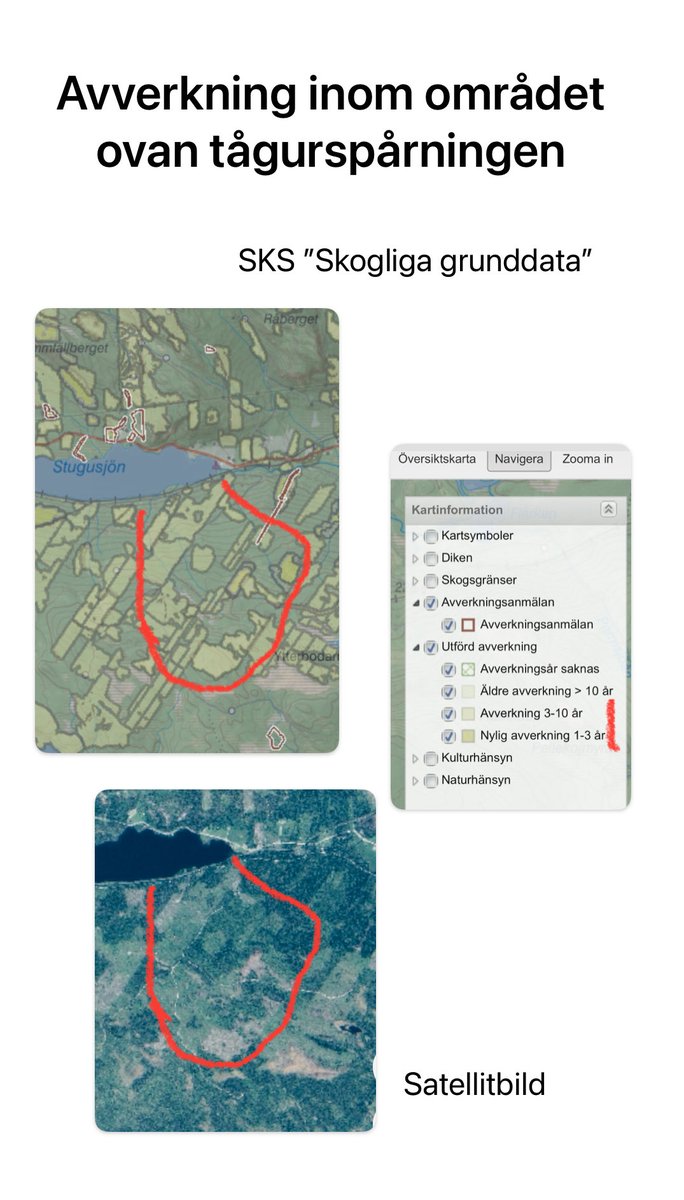 ”Tsunamin vid Skorped” - del 7a. Här området ovan tågolyckan. Vatten vräkte nerför slänten, i o på marken. Första 2 dagarna 20 ggr normalt, 1a v 15 ggr. Bredsida mot väg o järnväg. Hur exakt rälsen rasade får visa sig. Ca 40-50 % av ytan är avverkad för 0-10 år sen. forts…