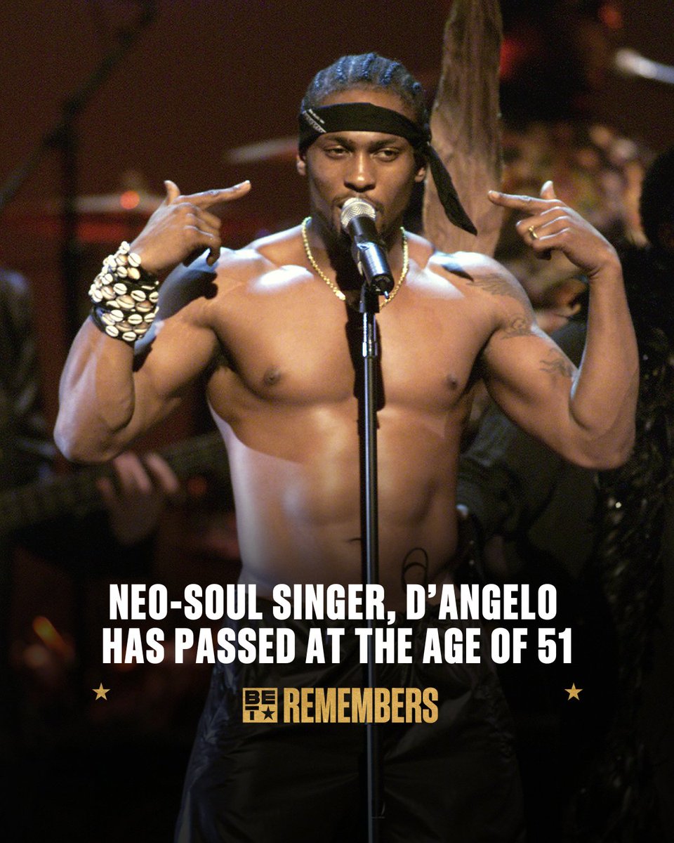 BET's tweet image. D’Angelo was more than a voice. He was a feeling.

The kind that could silence a room or move a crowd with one note. His music carried the soul of gospel, the grit of hip-hop, and the smoothness of pure R&amp;amp;B, creating a sound that changed everything. From ‘Brown Sugar’ to…