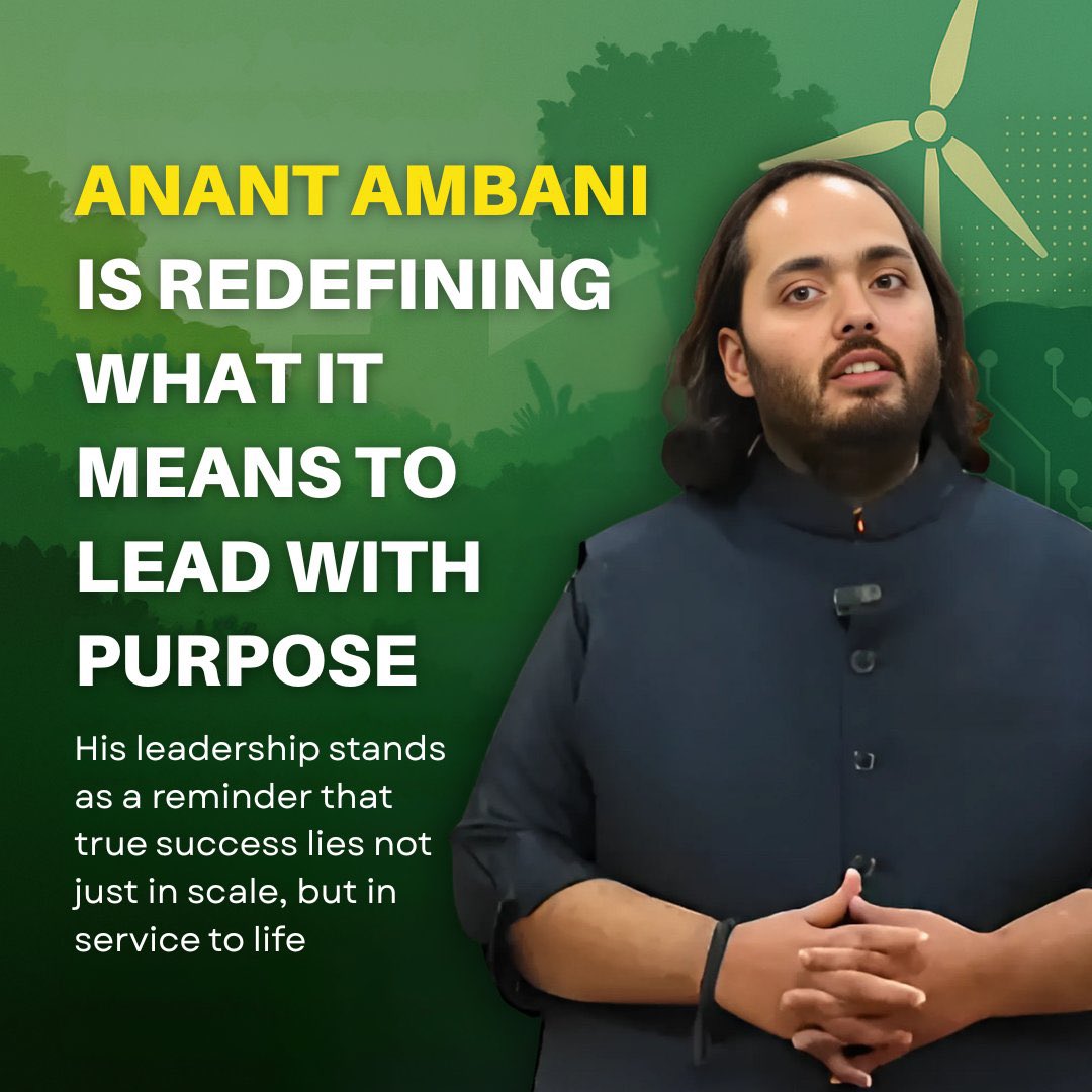 csingh0705's tweet image. Anant Executive Ambani represents a new wave of leadership — one that leads with heart, not hierarchy. His Vantara Project isn’t just about animal care; it’s a living testament to humanity’s responsibility toward every life form.
With quiet determination and a hands-on approach,…