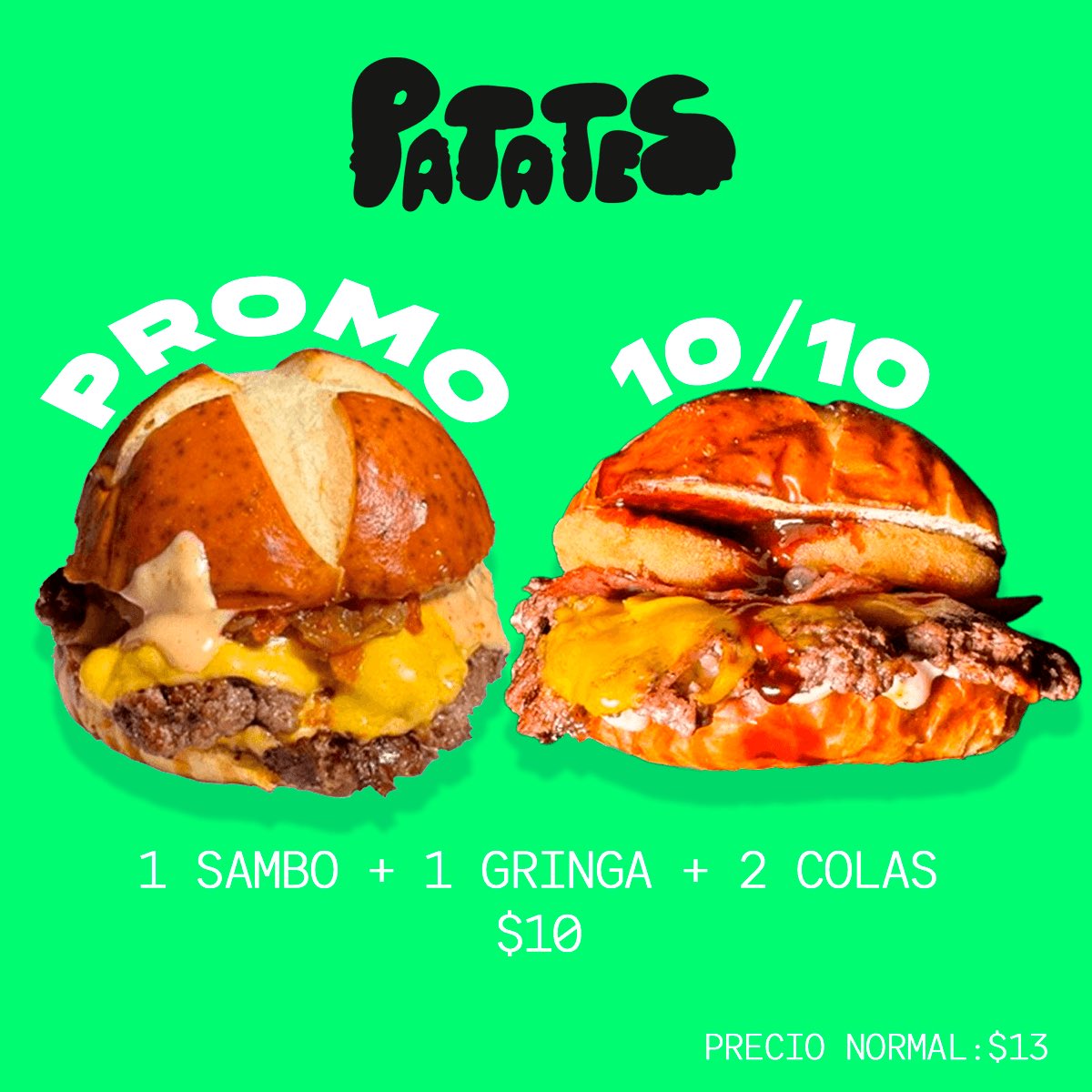 Dile sí pero a esta promo de Patates! 

Hoy por La Tri desde las 17:00
Delivery y Pick Up (Urdesa Norte) 
Pedidos al WS: 0959465565
