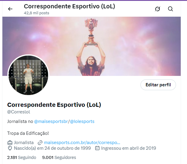 Correspondente Esportivo (LoL) tweet media