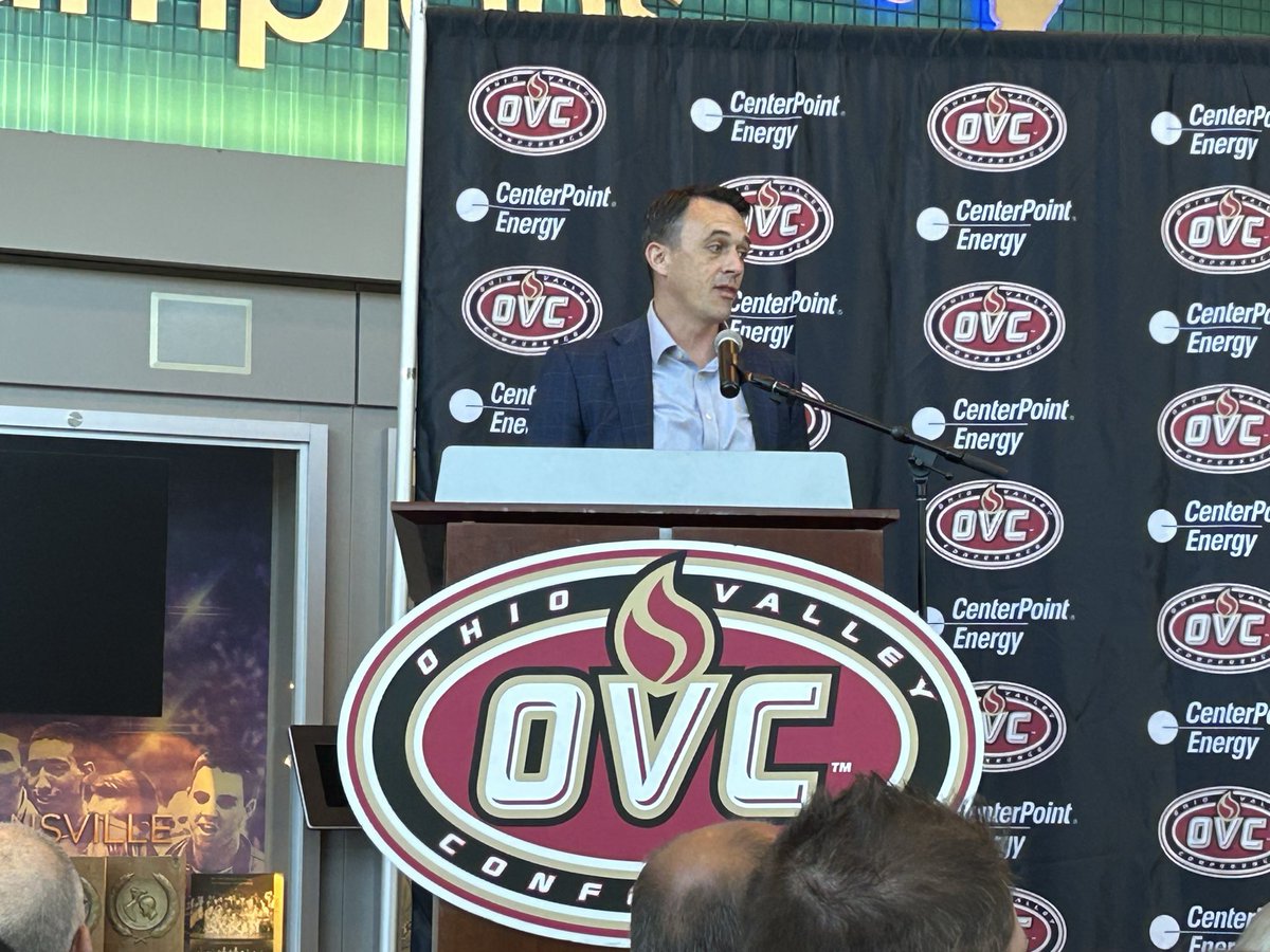 Good memories being back in the Ford Center for OVC Meetings and Media Day! 

Great job by Coach Barone representing SIUE and the league’s head coaches! 

#FindAWay #RollCougs