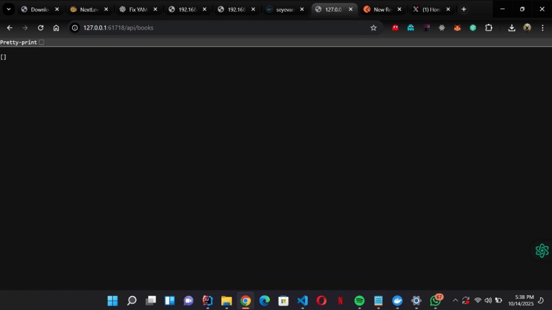 seye_victor4's tweet image. Endpoint 127.0.0.1:61718/api/books is live and responding! ✅ Running smoothly on local environment. #API #BackendDevelopment