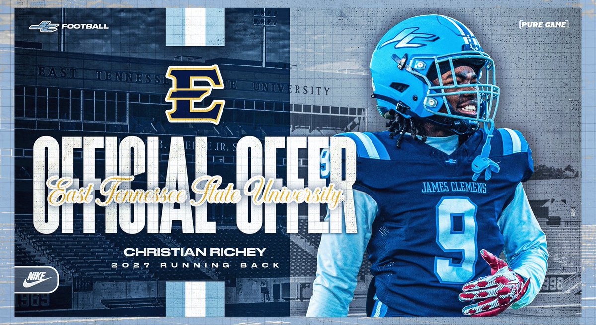 Congratulations to 2027 RB Christian Richey <a href="/2ChrisRichey/">Christian Richey</a> on his recent offer from ETSU! #BuiltOnCountyLine #MACH10✈️