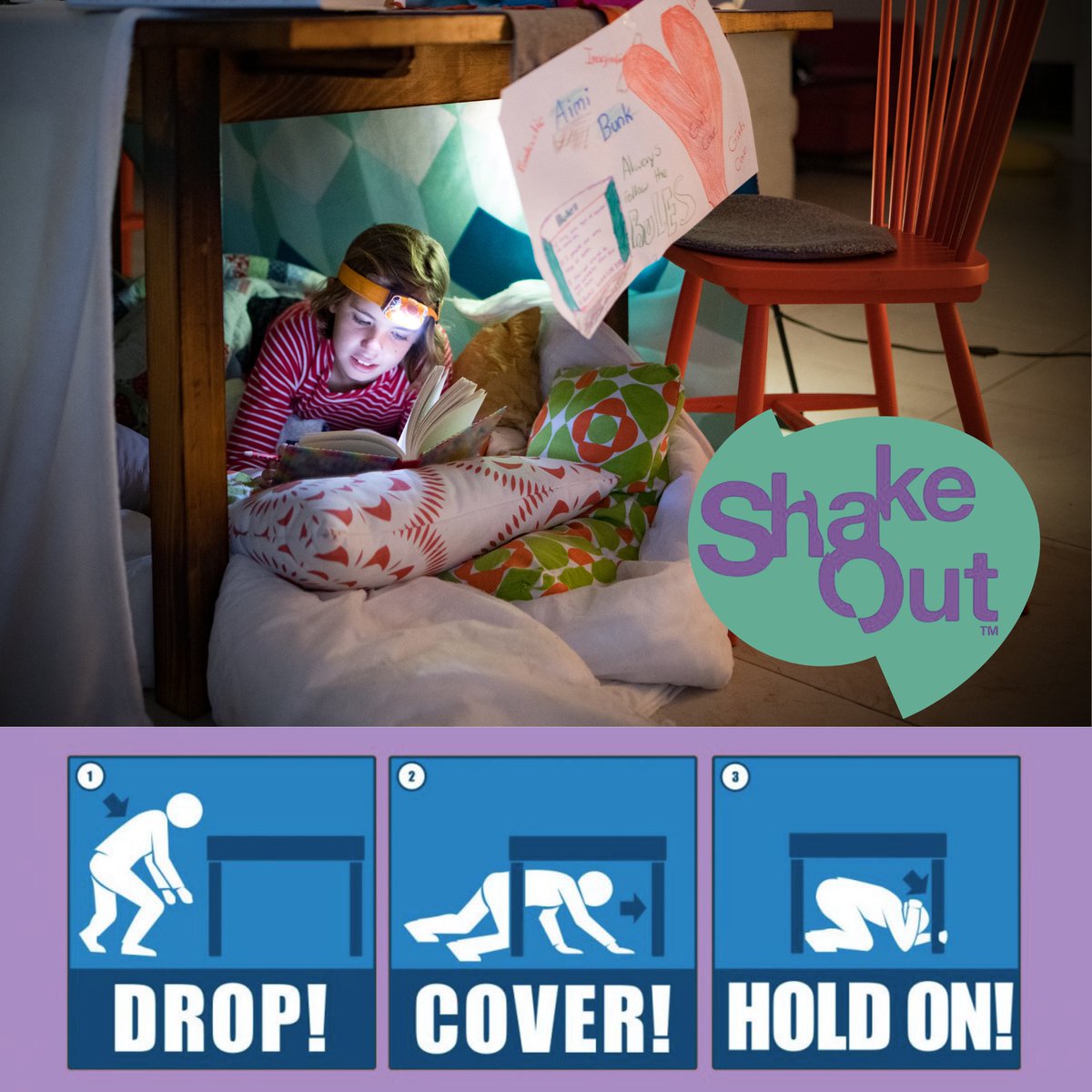 WyOHS's tweet photo. Do you want a really good excuse to sit under your desk for a while? (For safety, of course.) Tell your boss/teacher about the Great #ShakeOut. On 10/16 at 10:16, join the biggest earthquake drill in the world! Bonus points if you register at https://t.co/RRbGGjuk2m.
#BePrepared https://t.co/ESlSLkNOKx