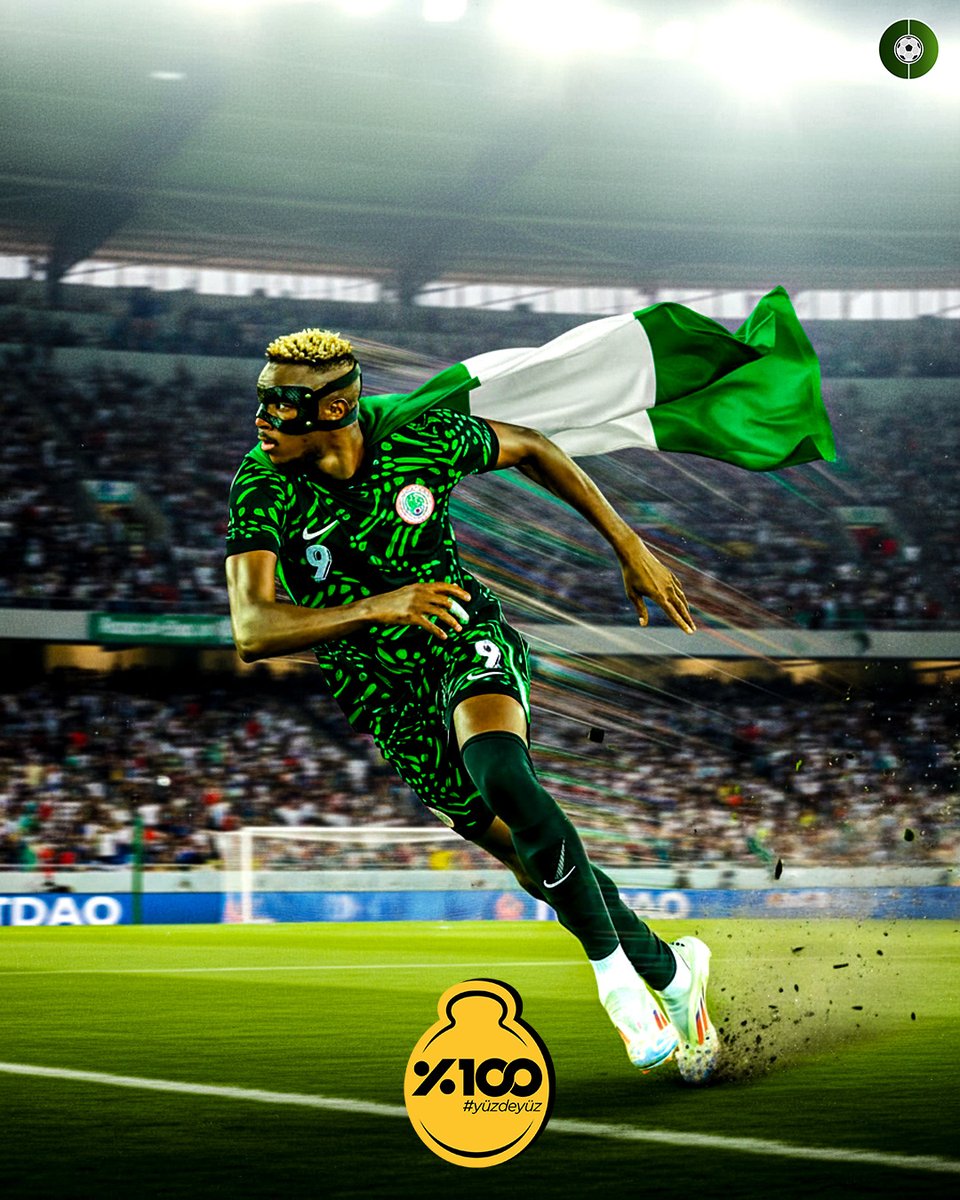 HAT TRICK. Nijerya 3-0 Benin #yüzdeyüz 

⚽ 3' Osimhen
⚽ 37' Osimhen
⚽ 51' Osimhen