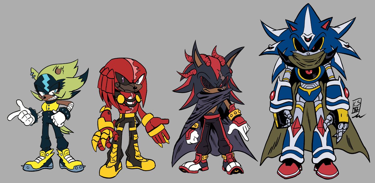 RedSpartan061's tweet image. Some of the surviving cast from Sutekh’s world!
-Voltage the Tenrec
-Onyx “Knuckles” Stoneson
-Soren “Shadow” Robotnik
-Biologically Enhanced Neo Metal Sonic (BioNeo Metal)
huge thank you to @codetrillogy for these!!
#itcamefrombelowexe #sonicau #sonicexeoc #execommunity