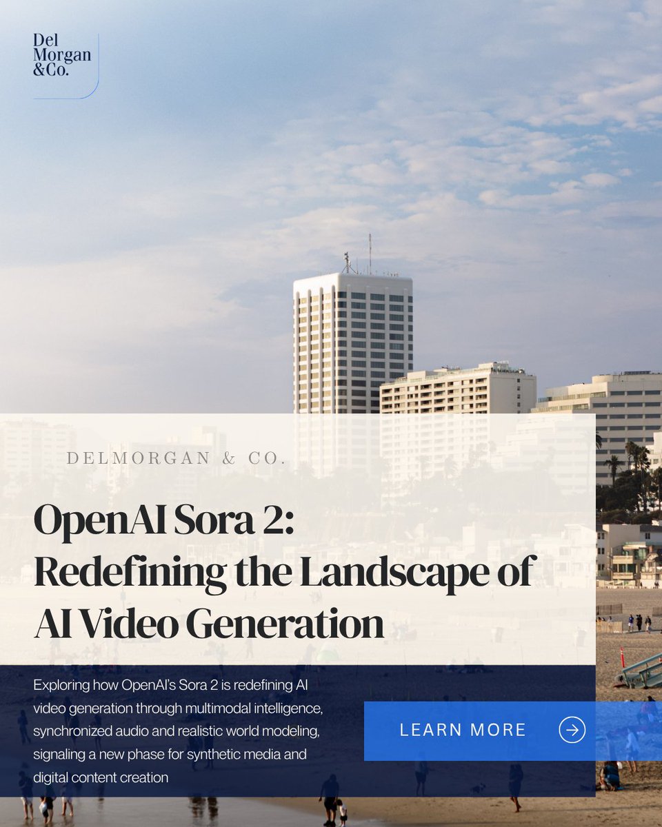 delmorganco's tweet image. AI video generation is entering a new phase. OpenAI’s Sora 2 merges text, sound and motion into a single multimodal framework, ushering in the next generation of synthetic media and creative automation
#ArtificialIntelligence #AIVideo #SyntheticMedia #Innovation…