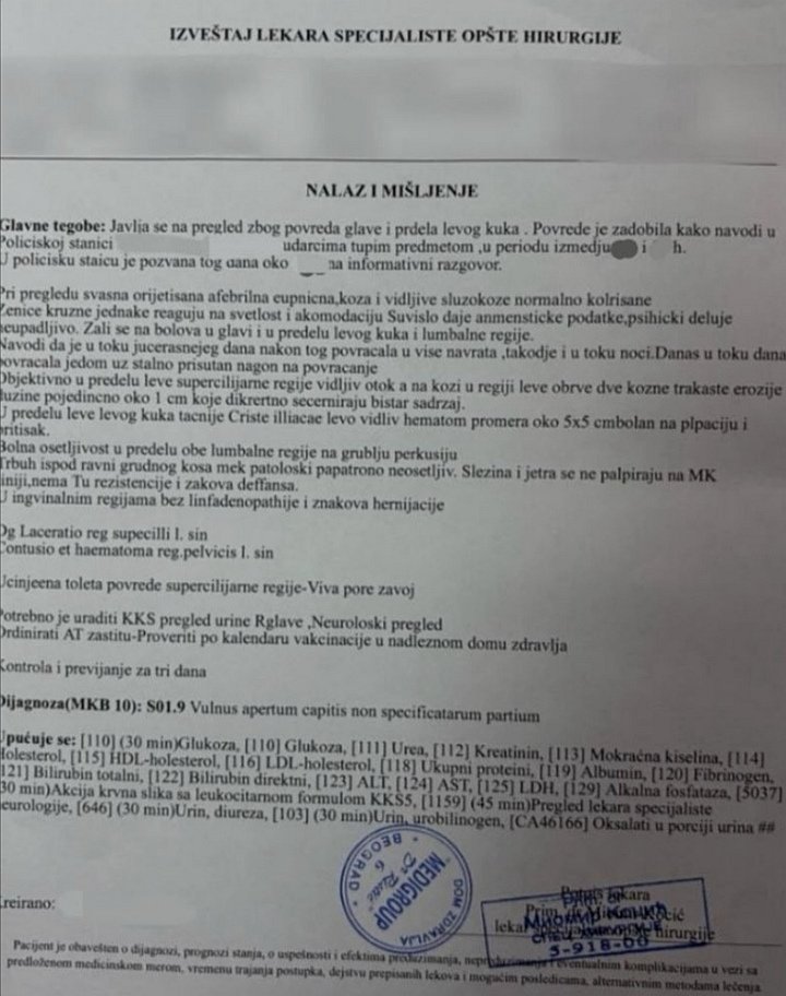 Gospođa koja je trvdila da je žrtva policijske torture, i čije slike šerujete kao mutavi, imala je SAOBRAĆAJNU NESREĆU kod Stare Pazove, okolnosti se ispituju, a dotična će biti krivično gonjena zbog laži!
👇