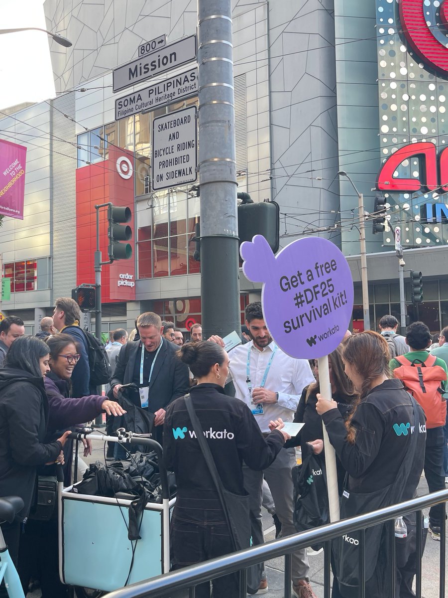 Workato's tweet image. Spotted in SF, Dewey! Catch the Workato team at Dreamforce this week! We're carting around a free #DF25 conference survival kit. 

If you spot Dewey, we've got you covered!

#AgenticAI #AI #EnterpriseMCP