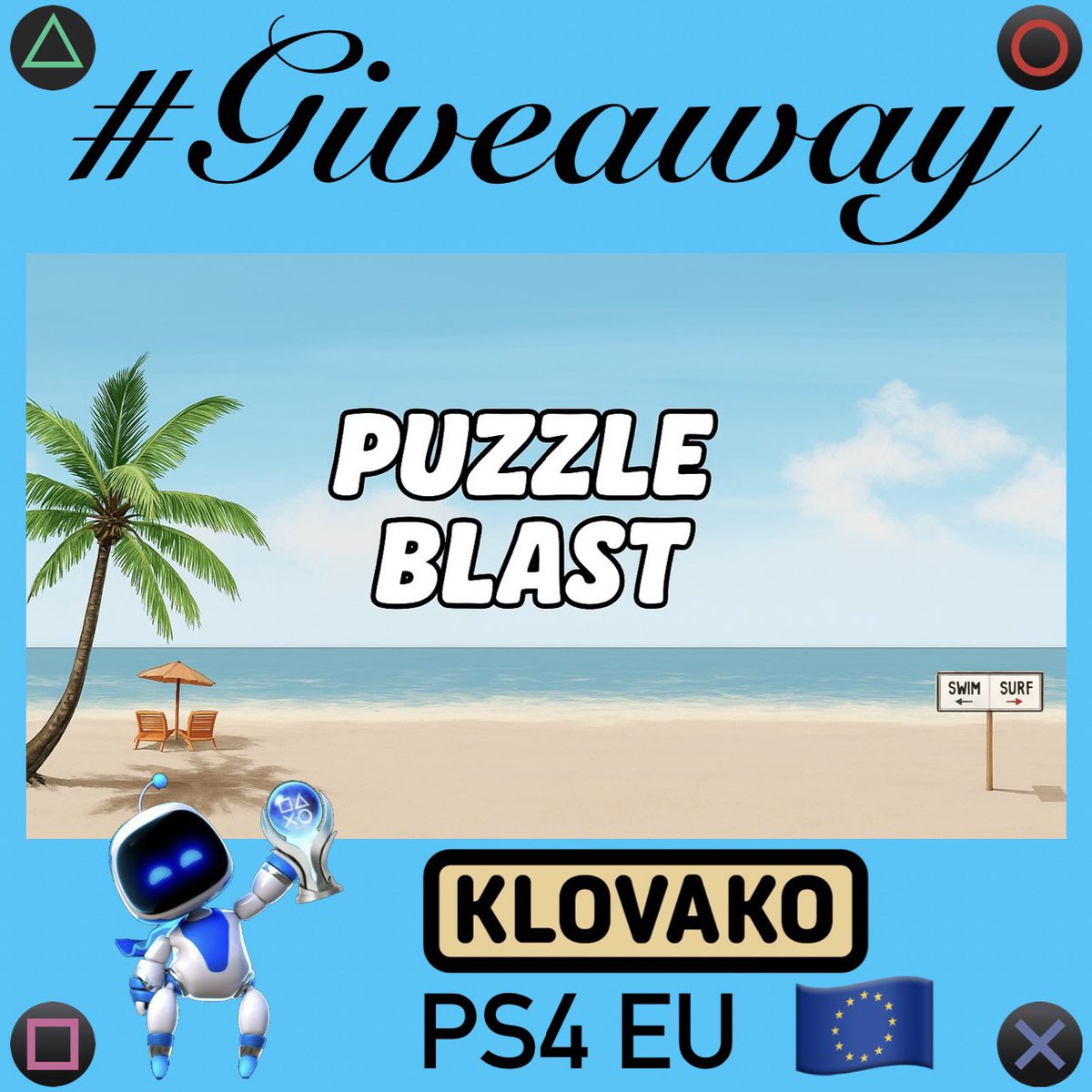 🎁 #Giveaway 🎮 Puzzle Blast
🗝️ 1x #PS4 🌐 🇪🇺 EU
🔁 Repost ❤️ Like 👤 Follow  
<a href="/PSN_Robert2567/">Robert2567</a> + <a href="/klovako/">Klovako</a> 
⏳ Winner in 48h → Good luck🍀
