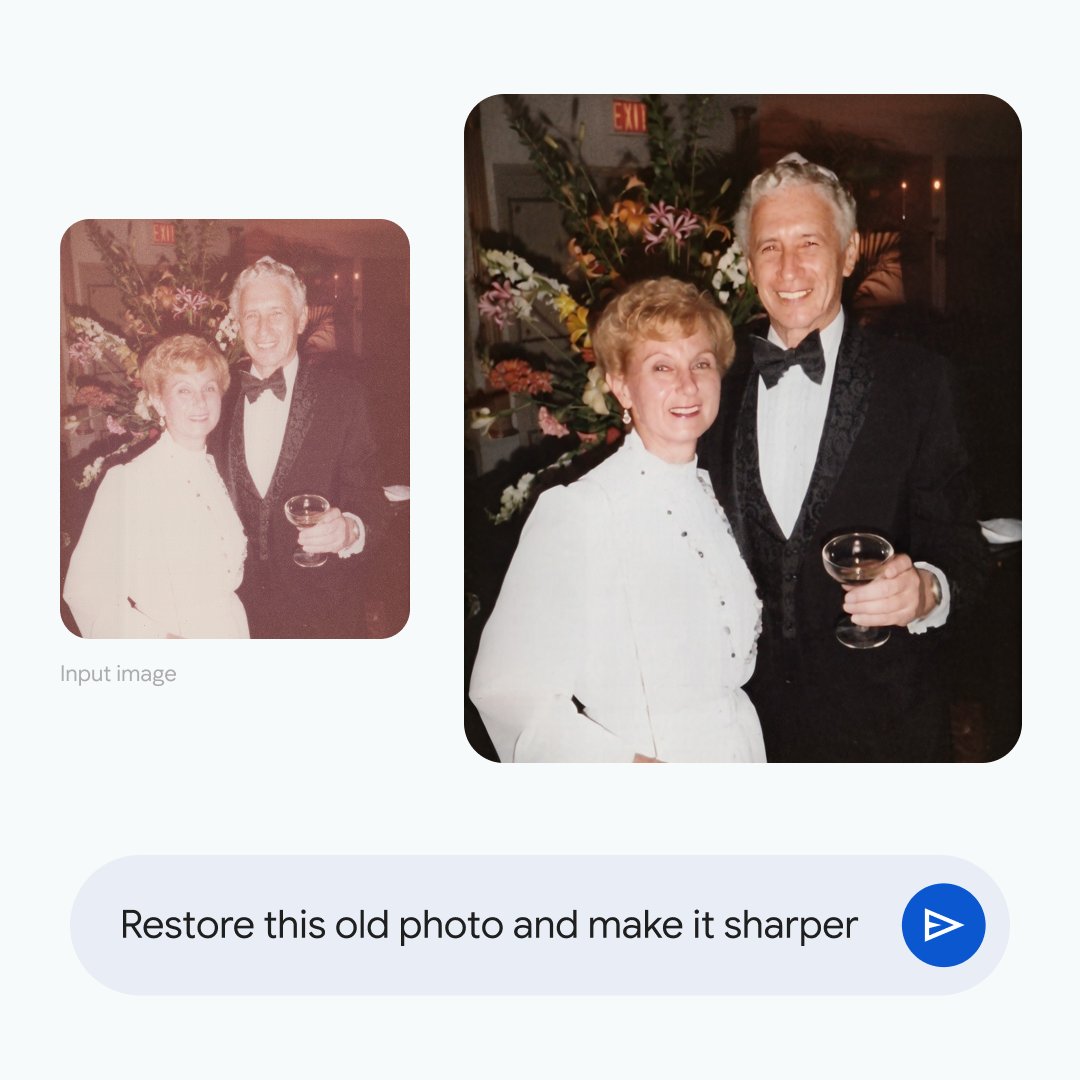 googlephotos's tweet image. Got old, faded photos? Just ask Photos to bring back the vibrance and clarity they deserve ✨🧵(4/4)