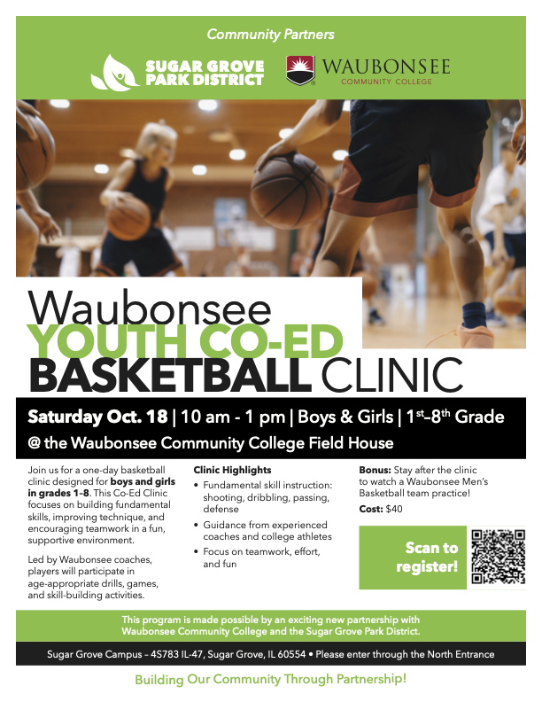 Waubonsee Chiefs (@waubonseechiefs) on Twitter photo 🏀 Sign up for our one-day basketball clinic led by Waubonsee coaches and players designed for boys and girls in grades 1–8! Build fundamental skills, improve technique, and encourage teamwork in a fun, supportive environment! Register: bit.ly/3KRp24w <a href="/WaubonseeHoops/">Waubonsee Chiefs MBB</a> 🏀 Sign up for our one-day basketball clinic led by Waubonsee coaches and players designed for boys and girls in grades 1–8! Build fundamental skills, improve technique, and encourage teamwork in a fun, supportive environment! Register: bit.ly/3KRp24w <a href="/WaubonseeHoops/">Waubonsee Chiefs MBB</a>