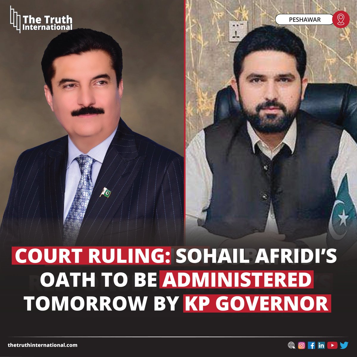 ttimagazine's tweet image. Court Ruling: Sohail Afridi’s Oath to Be Administered Tomorrow by KP Governor

CLICK HERE: thetruthinternational.com/court-ruling-s…

#LatestUpdates #Court #Ruling #SohailAfridi #Oath #Administered #Tomorrow #KPGovernor #PESHAWAR #TTI