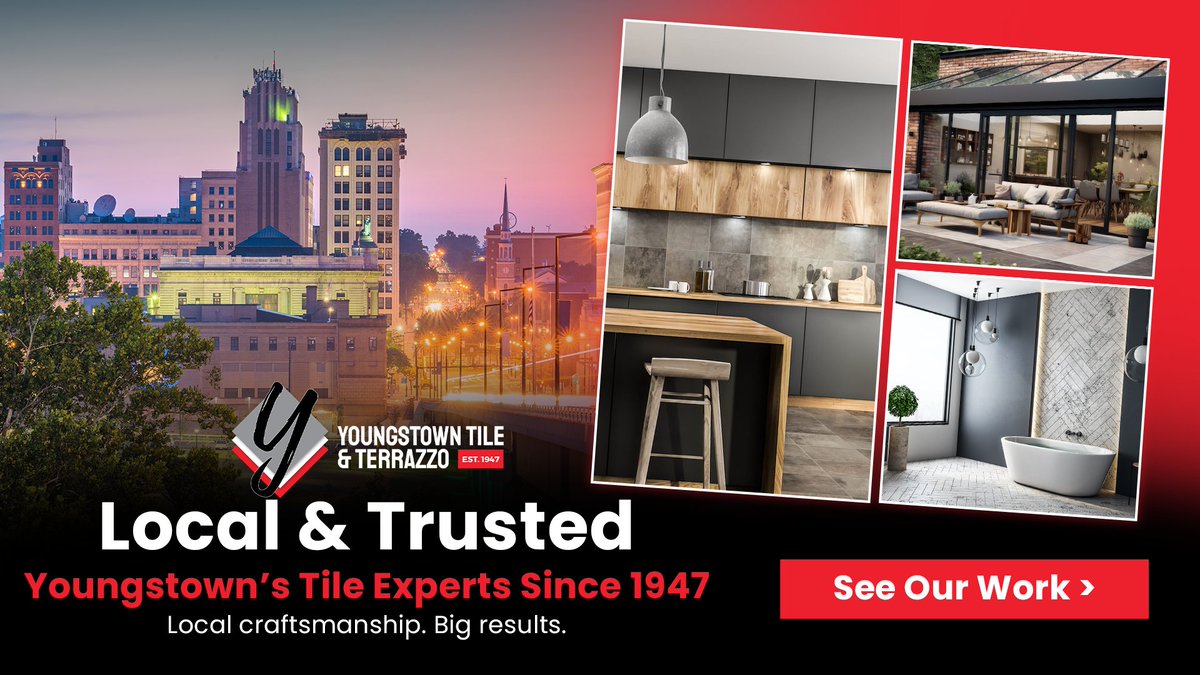 yttinc's tweet photo. Generations of trust. Decades of craftsmanship.
Since 1947, Youngstown Tile Retail Design Center has been the name behind lasting beauty and expert tile work.
📍 Local roots. Timeless quality. https://t.co/tyBRd6cmNN

#YoungstownTile #TileExperts #CraftedInYoungstown https://t.co/B7kNV4iL3I
