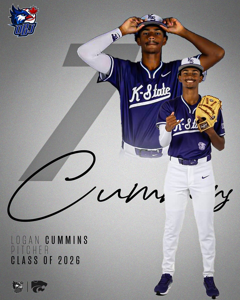 Congratulations to Ontario Blue Jays RHP Logan Cummins on his commitment to Kansas State! 

#OBJFam