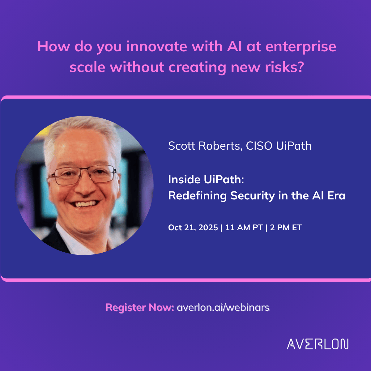 💡 How do you innovate with AI at enterprise scale without creating new risks?

Next week, Scott Roberts, CISO of <a href="/UiPath/">UiPath</a>, joins us to share how his team applies agentic AI to strengthen UiPath’s own security program.

From accelerating vulnerability management workflows to