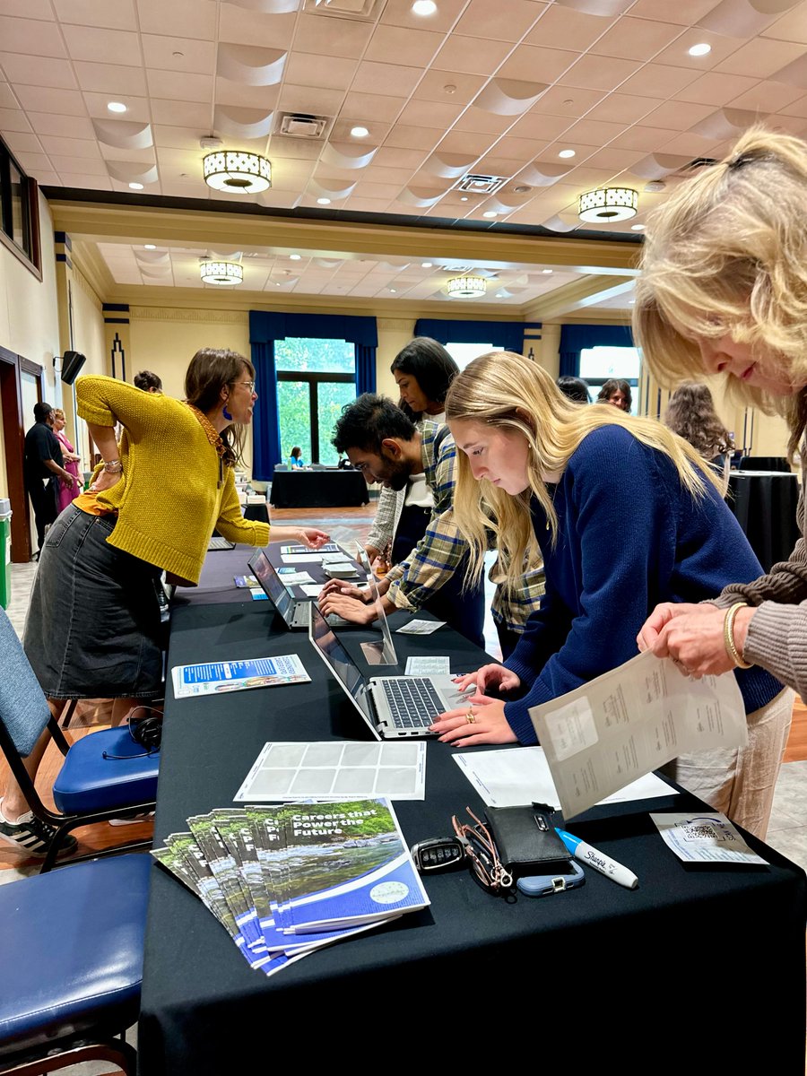 NatlHydroAssoc's tweet photo. Building the next generation of #WaterPower talent! 
NHA &amp; the @HydropwrFound  hosted a Clean Energy Career Expo at @PittTweet  to connect students with industry pros, strengthening the future workforce!
#CleanCurrents #CC25 #hydro https://t.co/yRPEe8t8pE