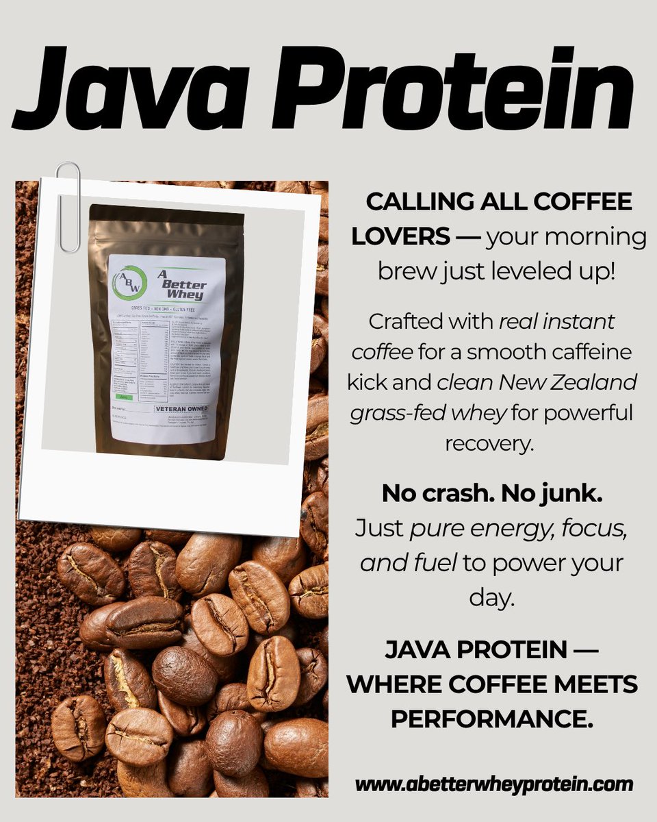 abetterwhey's tweet photo. Pure ingredients. Real results.
Coffee + New Zealand grass-fed whey = your daily power blend.
#CleanEnergy #JavaProtein #FuelBetter #MAHA #ABetterWhey https://t.co/kfPtrDpvgk