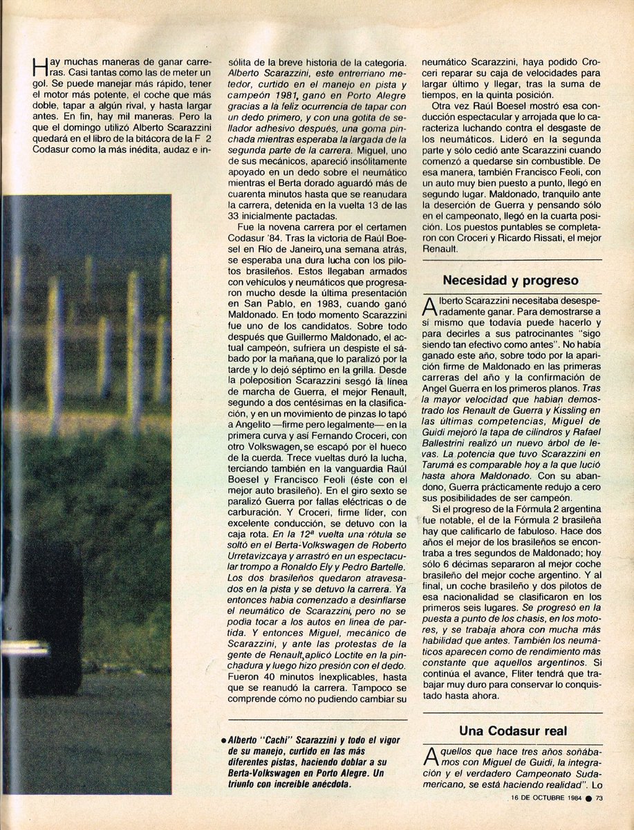 PatoG82's tweet photo. Nota de revista El Grafico 👇
#F2Codasur #TarumaPortoAlegre #AlbertoScarazzini #CachiScarazzini #RevistaElGrafico https://t.co/ejHjZ5tk1S