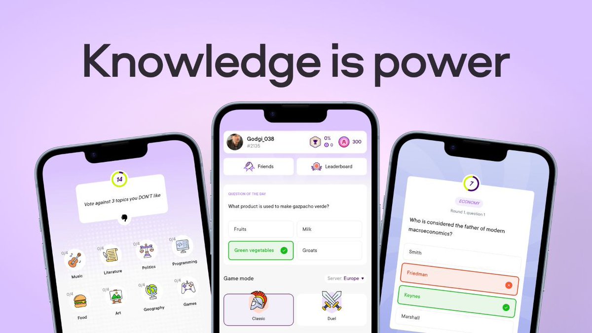 KNOWLEDGE IS POWER!

The Academy Royale mode is now live in the app — a competitive quiz battle where your brain is your greatest weapon.

⚔️ Challenge other Academy students in real-time battles, prove your skills, and rise to the top as the ultimate arena champion!

▸ Answer