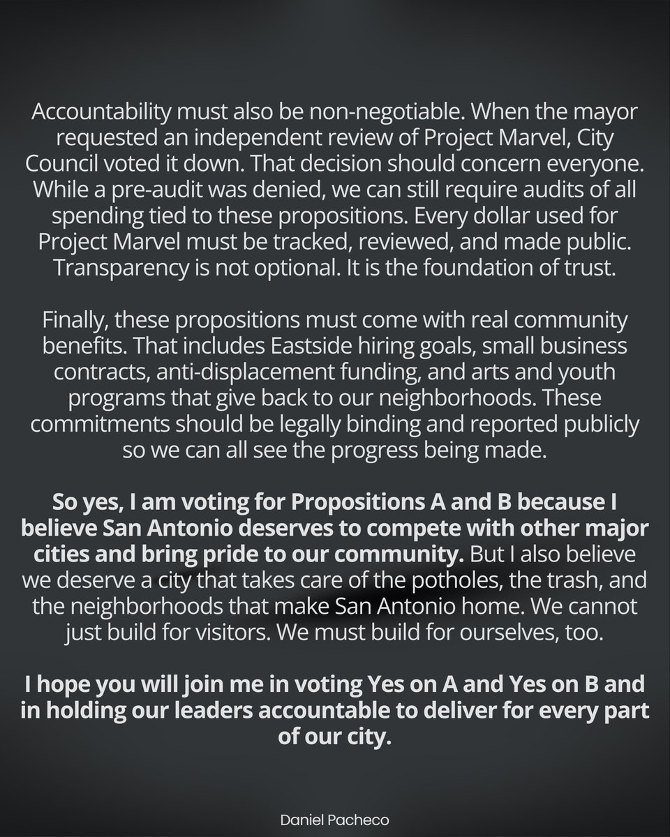 iDanielTX's tweet image. I am voting Yes on Prop A &amp;amp; B. Here’s why… #sanantonio #projectmarvel #spurs #gsg #texas