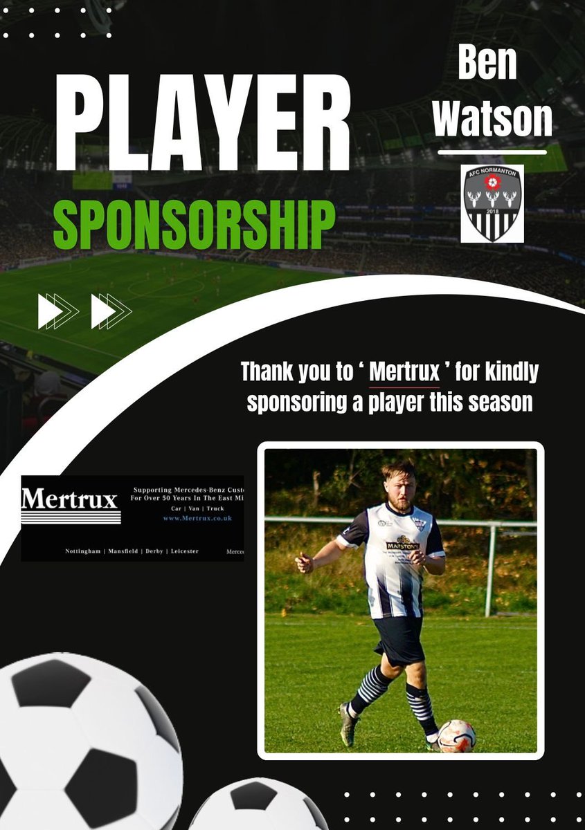Player Sponsorship is a vital income to help the club run smoothly, here’s our latest ⚫️⚪️⚽️❤️👏👊