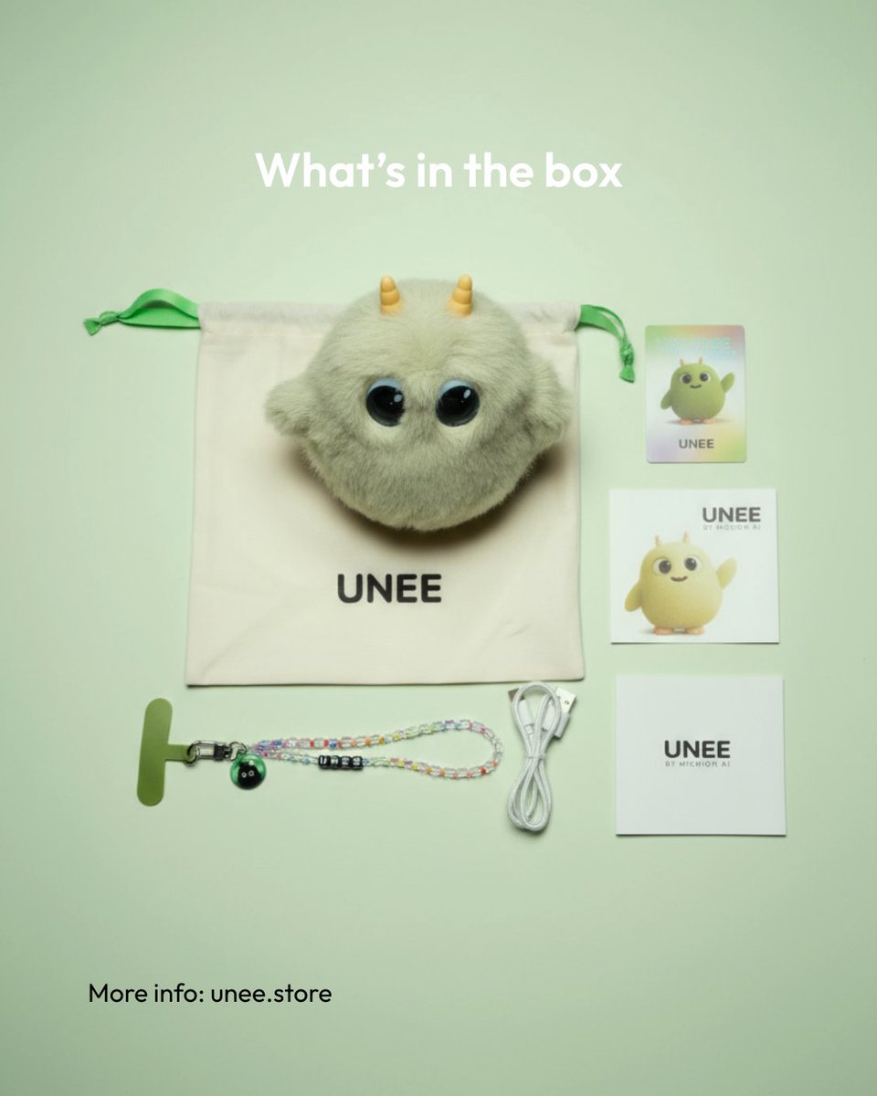 Unee_Official's tweet photo. 🚀 The wait is over — Unee pre-sale is now live!

Meet Unee — your AI bestie who remembers your mood, chats like a friend, and never leaves you on read 💚

✨ Pre-sale just dropped!
Join now & get a surprise gift → https://t.co/fi0meRRoiL 🎁

#UneeGirl #AIbestie #AIplushie #preorder