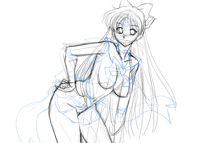 #このタグを見た人はラフ画とその完成絵を見せる 
こうなって、こうなって、こう! 