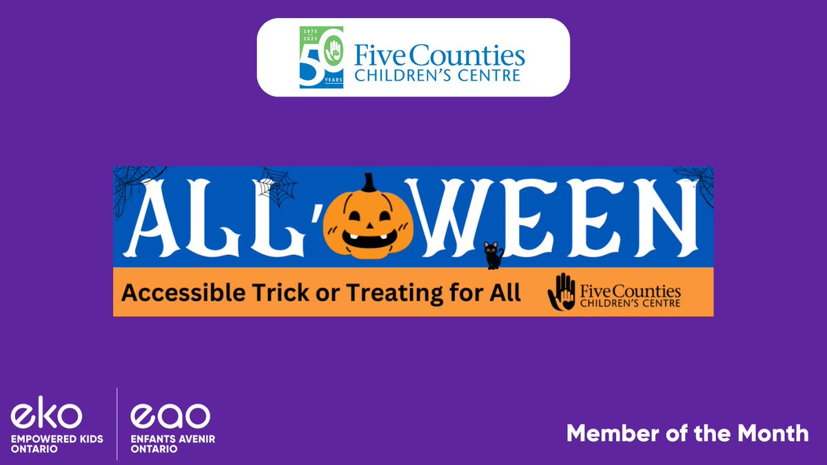 EmpoweredKidsON's tweet image. It’s time to get ready for #Alloween! 🎃

Our Member of the Month, Five Counties Children&apos;s Centre, is once again hosting this accessible, inclusive and sensory-friendly trick-or-treating experience!

Register today: fivecounties.on.ca/mt-event/allow…

#TrickOrTreat #AccessibleForAll