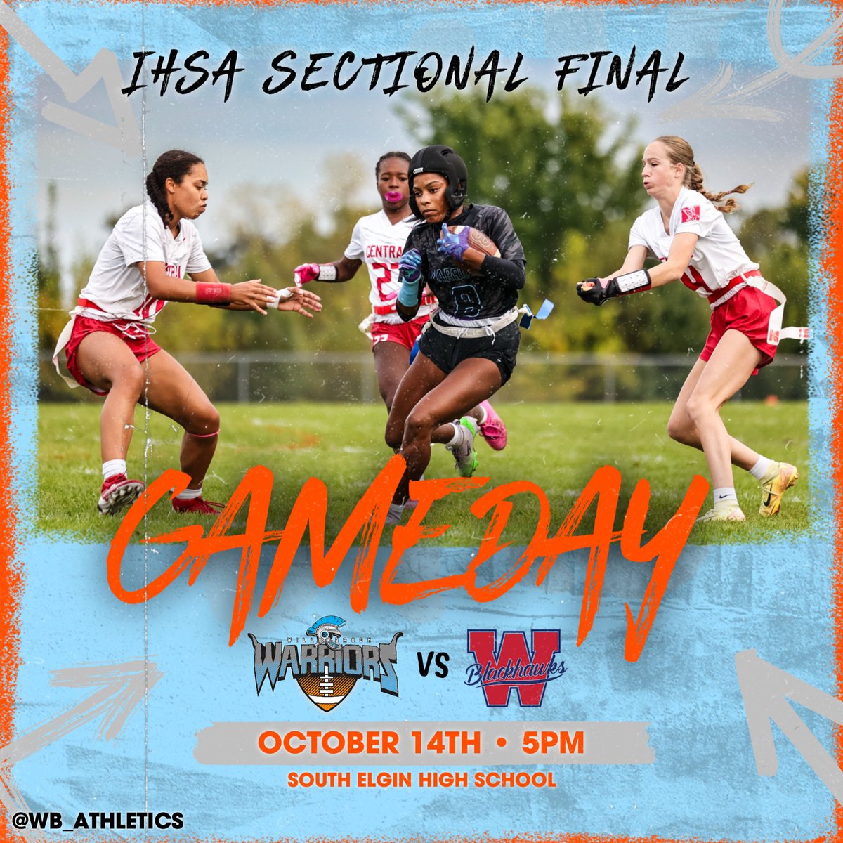 IHSA Flag Football Sectional Championship Game!

Date:  Tuesday, October 14, 2025

Time: 5:00 PM 

Location: South Elgin HS (760 E Main St, South Elgin, IL 60177)

Opponent: West Aurora

Tickets can be purchased at: gofan.co/event/4894847?… 

📸 <a href="/piehousesix/">Joe Pearson 📸</a> #DubsUp