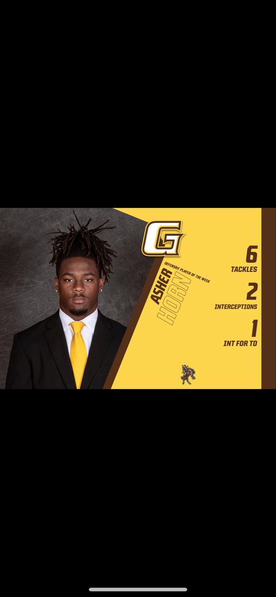 AsherHorn3's tweet photo. blessed 🙏🏾 back2back weeks DPOTW DB @GCCC_FOOTBALL https://t.co/agpFiTSgi8