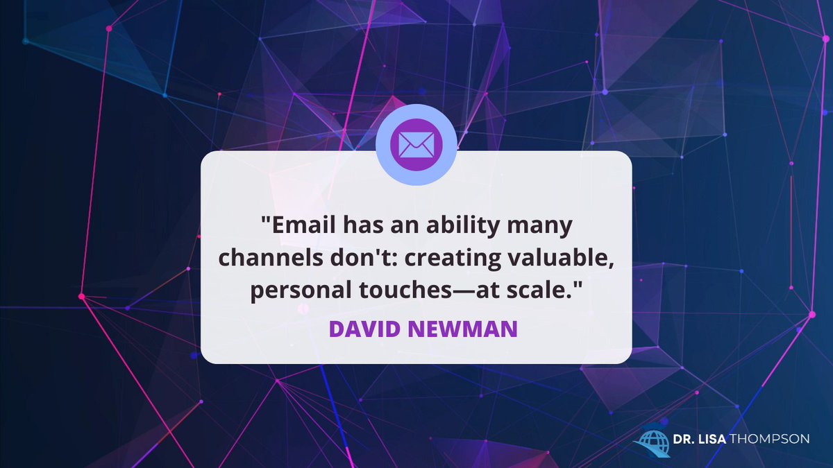 DrLisaThompson's tweet image. ? Email adds a personal touch at scale. #EmailMagic #Personalization