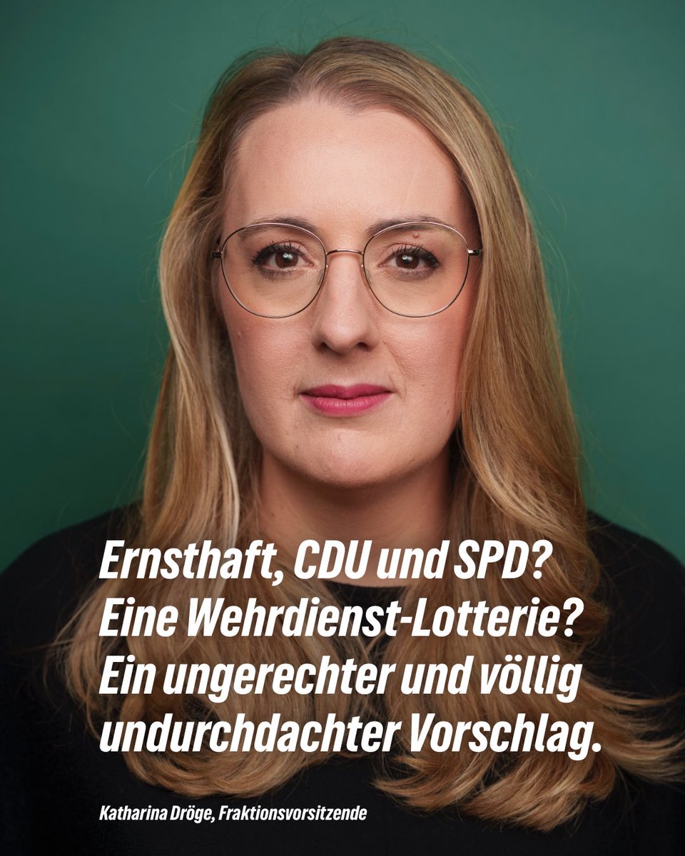 Eine Wehrdienst-Lotterie ist ein ungerechter &amp; völlig undurchdachter Vorschlag. Ich halte es für ein absolut willkürliches &amp; total bürokratisches Verfahren. Menschen, die gar nicht wollen, wird man auch so nicht für die Bundeswehr gewinnen, sondern sich immer nur ein Nein abholen