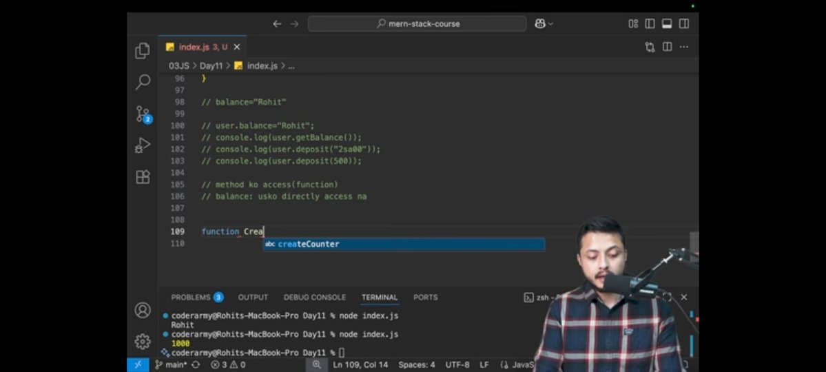 BarnwalNit81849's tweet image. Day 11 of JavaScript Done ✅
Today, I learnt :
— Scope in javascript
— var,let and const scope
— Closure in javascript
—Closure for private variables
— Higher order function
#javascript #WebDevelopment