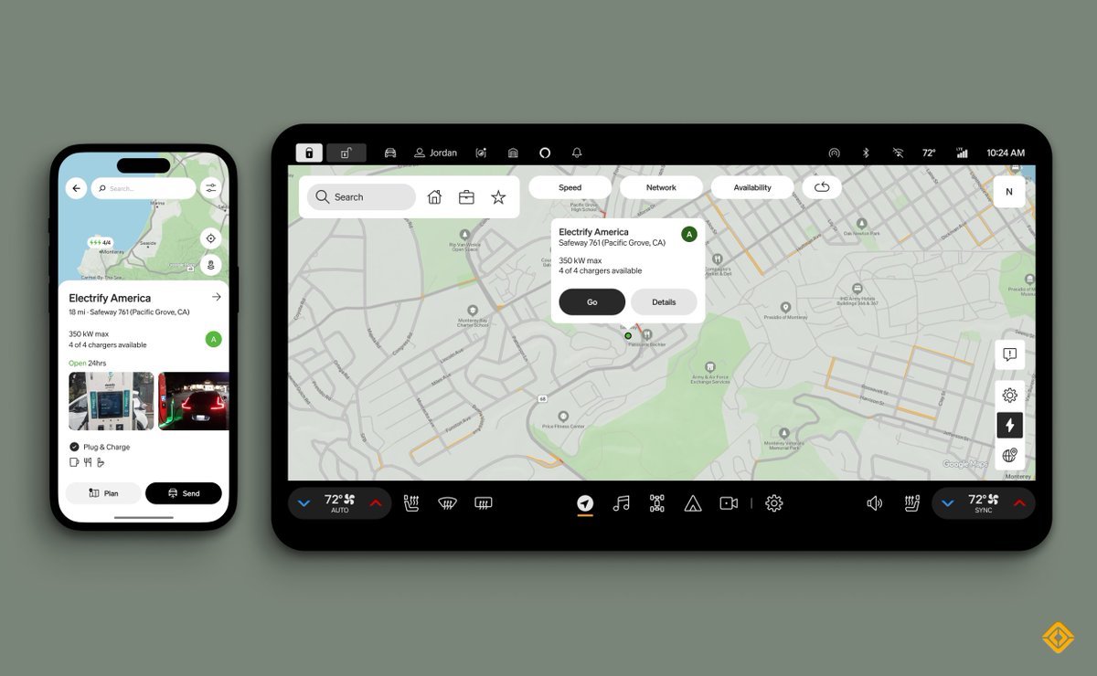 The upcoming .38 Rivian OTA update will enable a native digital integration with live charger data and Plug &amp; Charge for <a href="/ionnaofficial/">IONNA</a>  and <a href="/ElectrifyAm/">Electrify America</a> .

This is expanding existing capabilities with Tesla Supercharger and Rivian Adventure Networks, giving more options to our