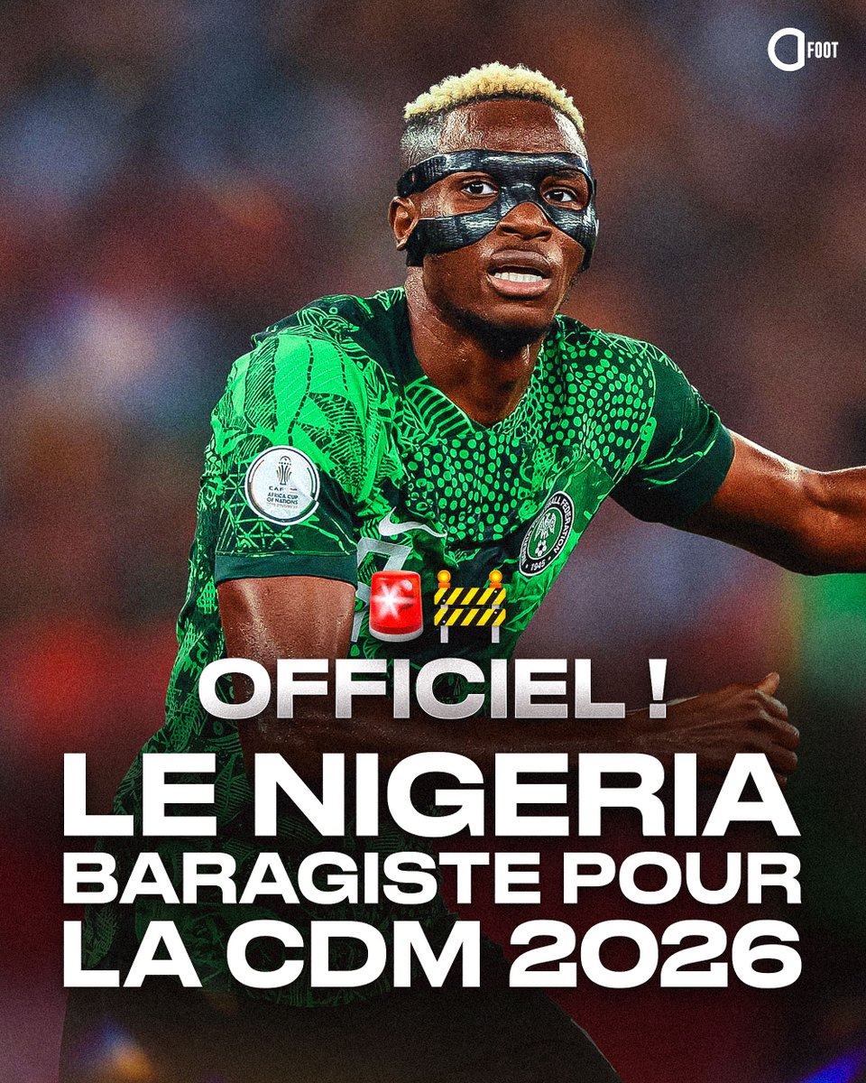 🚨 OFFICIEL ! 𝗩𝗜𝗖𝗧𝗢𝗥 𝗢𝗦𝗜𝗠𝗛𝗘𝗡, 𝗗'𝗨𝗡 𝗧𝗥𝗜𝗣𝗟𝗘́, 𝗘𝗡𝗩𝗢𝗜𝗘 𝗟𝗘 𝗡𝗜𝗚𝗘́𝗥𝗜𝗔 🇳🇬 𝗘𝗡 𝗕𝗔𝗥𝗥𝗔𝗚𝗘𝗦 𝗘𝗧 𝗠𝗔𝗜𝗡𝗧𝗜𝗘𝗡𝗧 𝗟'𝗘𝗦𝗣𝗢𝗜𝗥 𝗣𝗢𝗨𝗥 𝗦𝗢𝗡 𝗣𝗔𝗬𝗦 !!! 🥈

Un parcours long et périlleux désormais pour se qualifier au Mondial 2026... 

👉