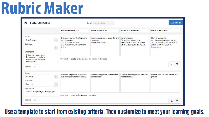 Tech4Learning's tweet image. Create a free account for the Rubric Maker to save time and better evaluate student project work and effort.
rubric-maker.com