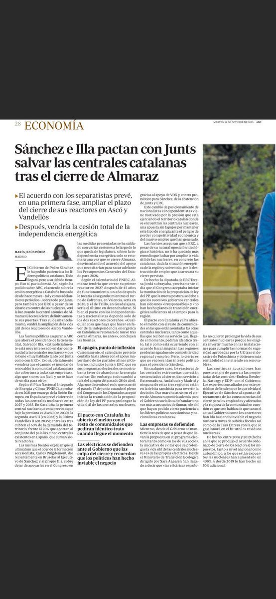 Hermann Tertsch (@hermanntertsch) on Twitter photo Van a cerrar Almaraz echar a decenas de miles de extremeños al paro y a la pobreza y mantienen abiertas las centrales catalanas por acuerdo con sus cómplices golpistas.
Son unos criminales que están meando en la cara a todos los españoles y lo sabemos, pero lo que resulta ya Van a cerrar Almaraz echar a decenas de miles de extremeños al paro y a la pobreza y mantienen abiertas las centrales catalanas por acuerdo con sus cómplices golpistas.
Son unos criminales que están meando en la cara a todos los españoles y lo sabemos, pero lo que resulta ya