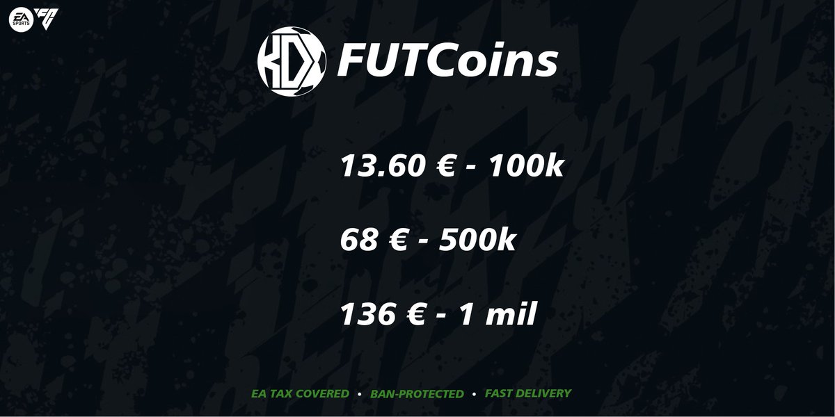 New pricessss!😍      

11.85£ / 100k  - 118.49£ / 1mil      
15.78$ / 100k  - 157.85$ / 1mil             

If you see cheaper, message us!             

#EAFC #EAFC26 #FC26Coins #EAFCCOINS #EAFC26COINS #FCCOINS
