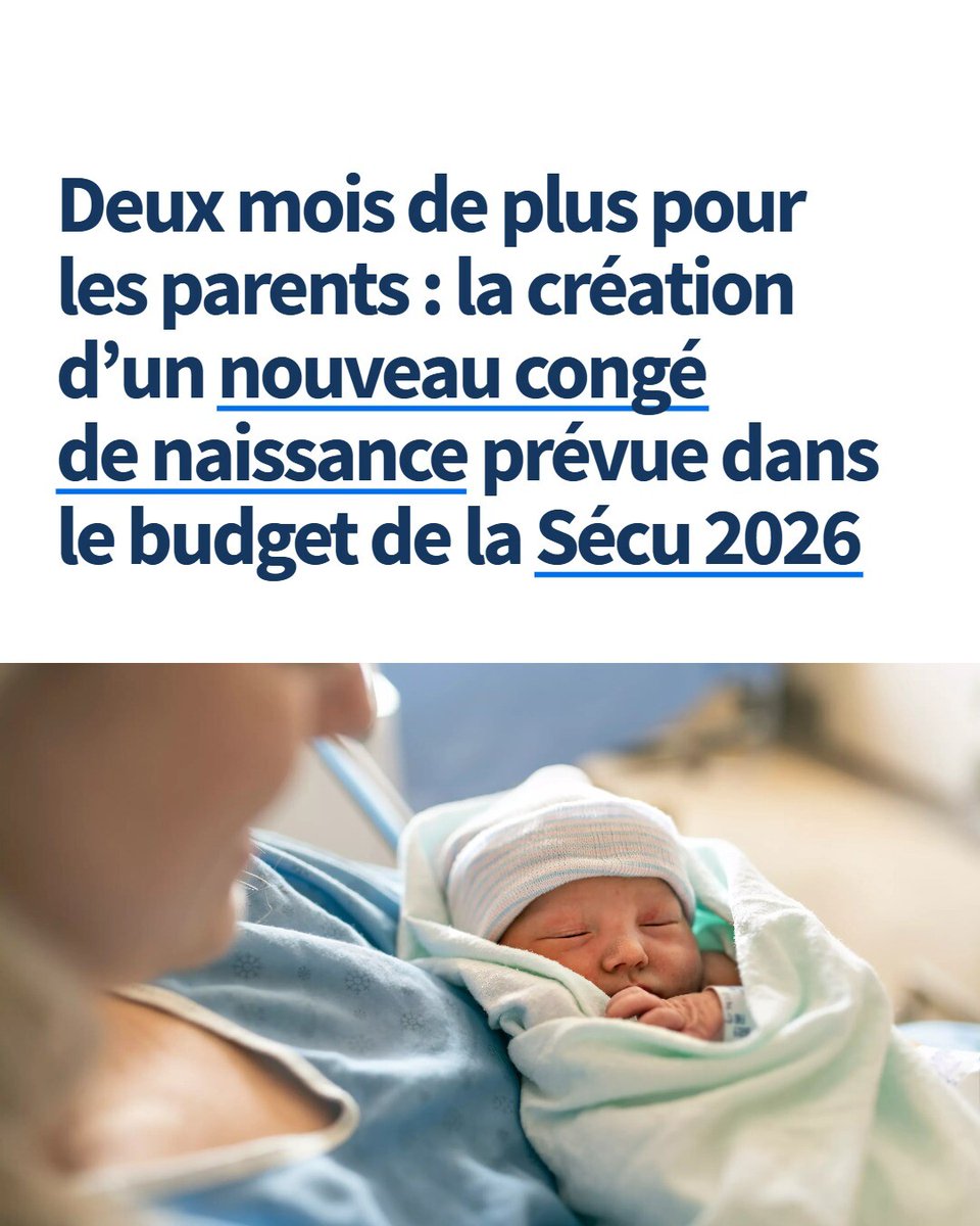 Le_Figaro's tweet photo. Le montant de l'indemnisation de ce congé, qui s'ajoute aux congés maternité (seize semaines) et paternité (28 jours) existants, sera précisé par décret dans un second temps. →https://t.co/Xbxum9714I https://t.co/LG3XL8hl4T