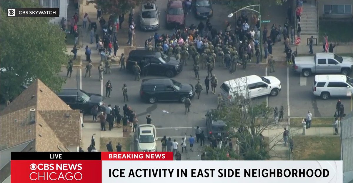 Confrontations now between federal agents and residents in the East Side neighborhood.

Watch live: cbsnews.com/chicago/live/