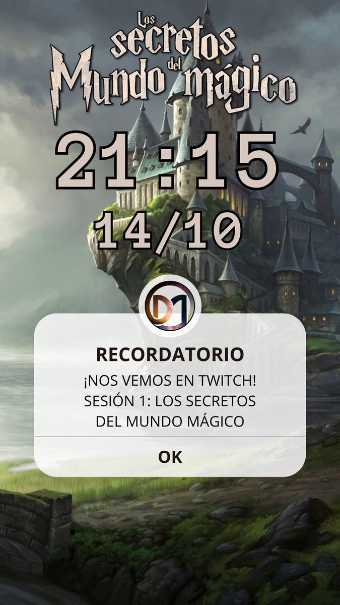 ¡¡Muy buenas, gentecita bonita!! 🤗

Esta noche, a las 21:15 🕘 nos vemos en Twitch con un ‼️ESTRENO‼️ se viene #SecretosdelMundoMágico 🔮

Hoy nos acompañan 2️⃣ grandes <a href="/Yurian00/">Yurian00</a> y <a href="/casi0pea/">Laura ❄️</a> 💜 ¿Qué les depara Hogwarts a estos niños? 😉

‼️No os lo perdáis‼️
