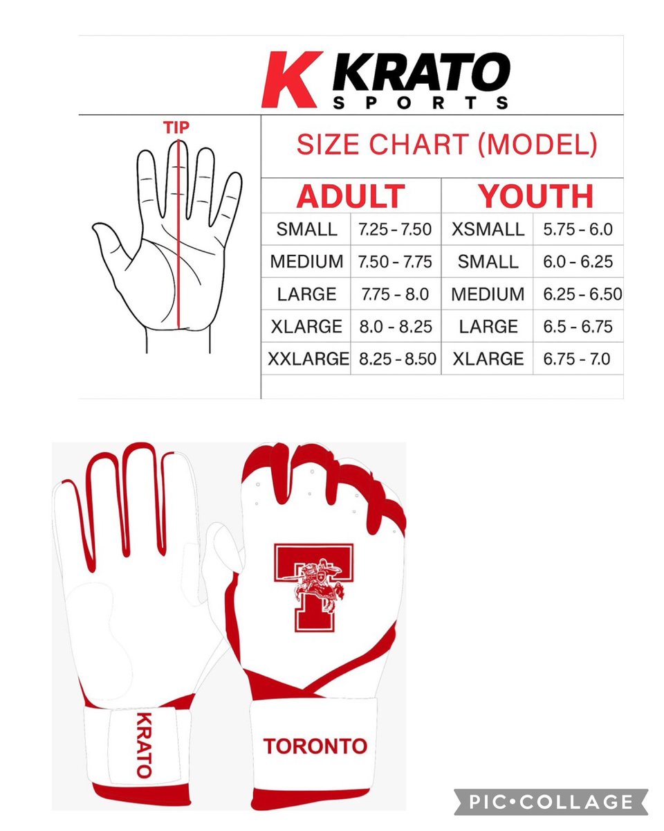 BaseballToronto's tweet image. You can now order your custom Toronto Baseball batting gloves. Orders must be in by Oct 24th . Payment and size go to Coach Perkins. 40 per pair